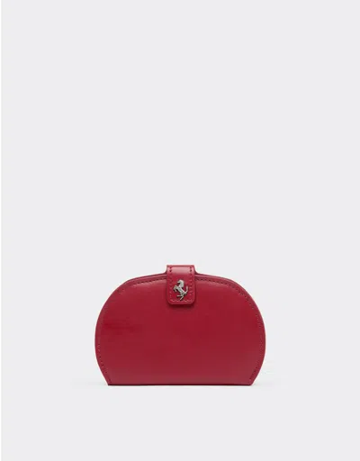 Ferrari Smooth Leather Bifold Wallet In Red