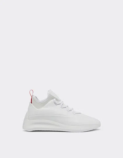 Ferrari Smooth Leather Driver-style Trainers In Optical White