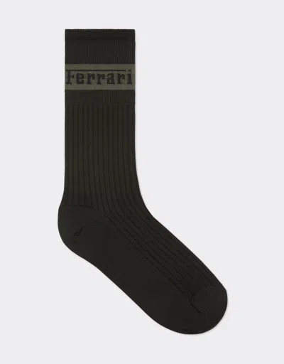 Ferrari Socks With  Maxi Logo In Black