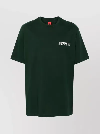 Ferrari Soft Cotton Jersey Short Sleeve T-shirt In Green