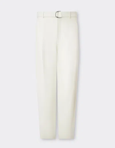 Ferrari Soft Leather 'feather' Chino Trousers In White