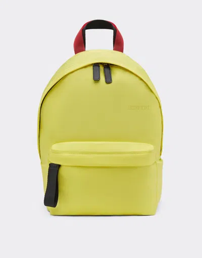 Ferrari Solid-colour Nylon Rucksack In Giallo Modena