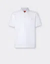 Ferrari Organic Cotton Piqué Polo Shirt With Prancing Horse In Optical White