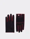 Ferrari Suede Driving Gloves In Blue