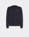 Ferrari Sweatshirt In Technical Fabric With  Logo In Navy