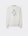 Ferrari Sweatshirt With Prancing Horse Graphic In Ecru