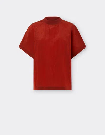 Ferrari T-shirt In Light Nylon In Rust