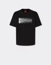 Ferrari Graphic Print Black Cotton T-shirt In Black