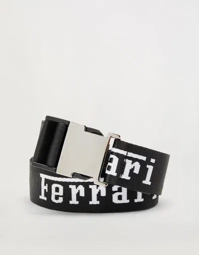Ferrari Tape Belt With  Logo In Black
