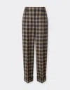 Ferrari Tartan Wool Trousers In Gray