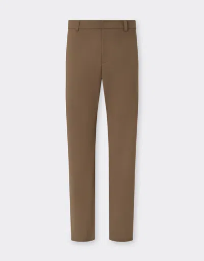 Ferrari Technical Cotton Chino Trousers In Brown