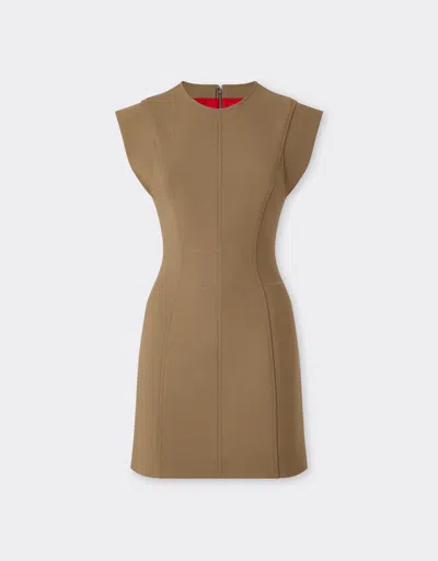 Ferrari Technical Cotton Dress In Brown