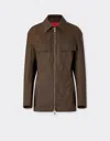 Ferrari Technical Gabardine Jacket With A Vintage Effect In Green