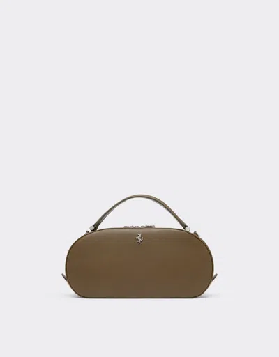 Ferrari The  Dino Mini Bowling Bag Soft In Leather In Brown