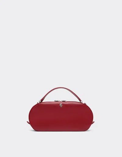 Ferrari The  Dino Mini Bowling Bag Soft In Leather In Red