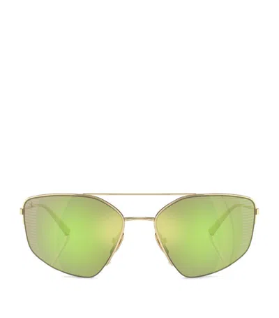 Ferrari Geometric-frame Sunglasses In Gold