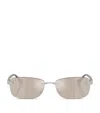 Ferrari Titanium Rimless Rectangular Sunglasses In Silver