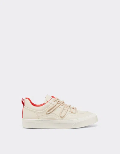 Ferrari Trainers In Tumbled Leather In Ecru