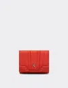 Ferrari Tri-fold Wallet In Textured Leather In Rosso Dino