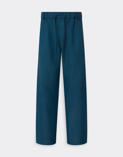 Ferrari Trousers In Iridescent Nylon Twill In Blue