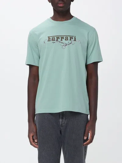Ferrari Cotton T-shirt With  Embroidery In Green