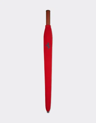 Ferrari Umbrella With Cavallino Pixel Motif In Rosso Corsa
