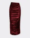 Ferrari Velvet-effect Jersey Skirt In Brown