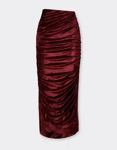 Ferrari Velvet-effect Jersey Skirt In Brown