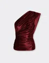 Ferrari Velvet-effect Jersey Top In Burgundy