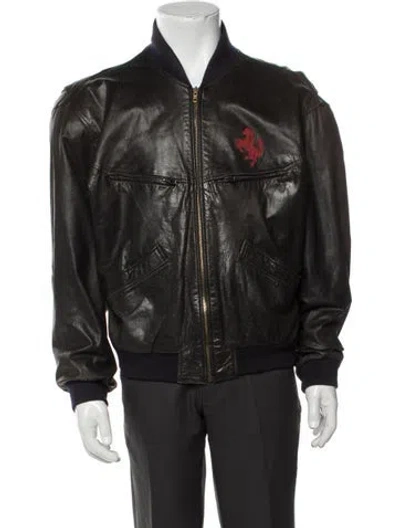 Pre-owned Ferrari Vintage 1980's Bomber Jacket In Brown
