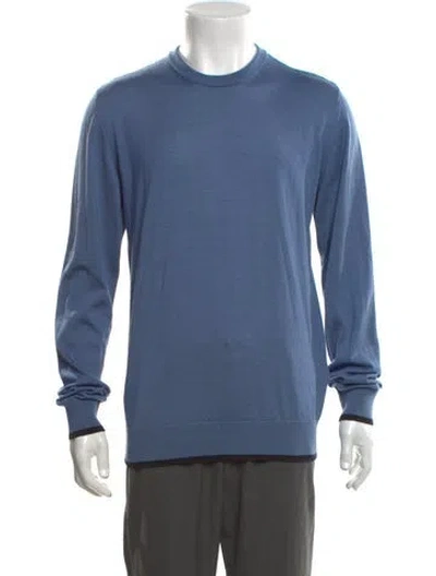 Pre-owned Ferrari Virgin Wool Crew Neck Sweatshirt In Blue