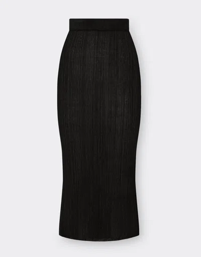 Ferrari Viscose And Lurex Pencil Skirt In Black