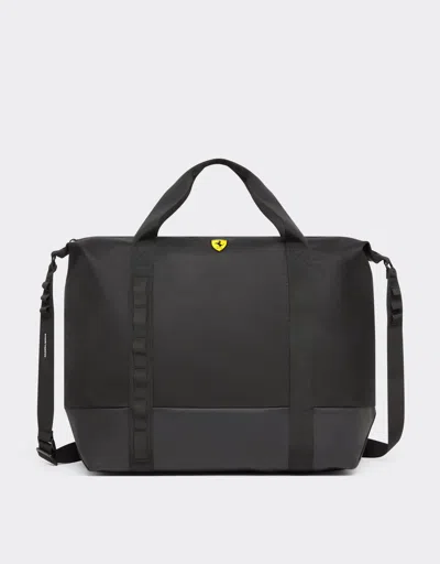 Ferrari Weekender Bag In Technical Fabric In Nero