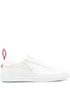 Ferrari Metal Logo Leather Low Top Sneakers In White