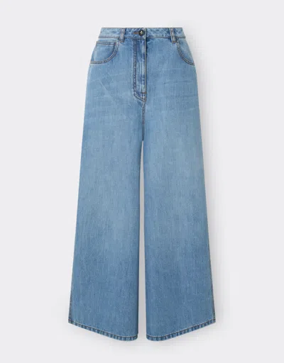 Ferrari Wide-leg Denim Trousers In Light Denim
