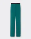 Ferrari Wide-leg Trousers In Recycled Satin In Ficus Green