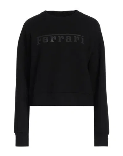 Ferrari Woman Sweatshirt Black Size L Viscose, Polyurethane, Elastane