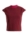 Ferrari Woman T-shirt Garnet Size S Viscose, Polyamide, Elastane In Red