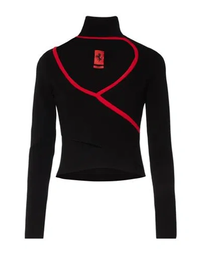 Ferrari Woman Turtleneck Black Size S Viscose, Polyester