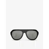 Ferrari Womens Black Fh2002qu Pilot-frame Injected Sunglasses In Black
