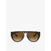 Ferrari Womens Brown Fh2005u Pilot-frame Acetate Sunglasses In Brown