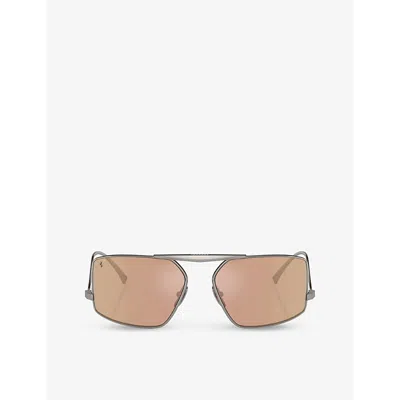 Ferrari Unisex Sunglass Fh1008 In Orange Silver Mirror