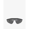 Ferrari Fh1015 Wraparound-frame Sunglasses In Black