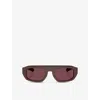 Ferrari Womens Fh2010q Pillow-frame Acetate Sunglasses Brown In Brown