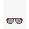 Ferrari Womens Brown Fh2014u Pillow-frame Acetate Sunglasses