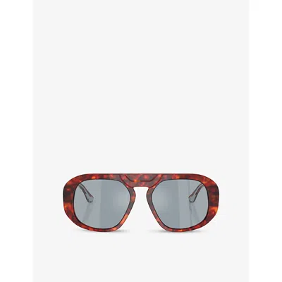 Ferrari Womens Brown Fh2014u Pillow-frame Acetate Sunglasses