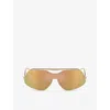 Ferrari Oversized Frame Sunglasses In Gold
