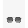 Ferrari Womens Grey Fh1021t Pilot-frame Metal Sunglasses