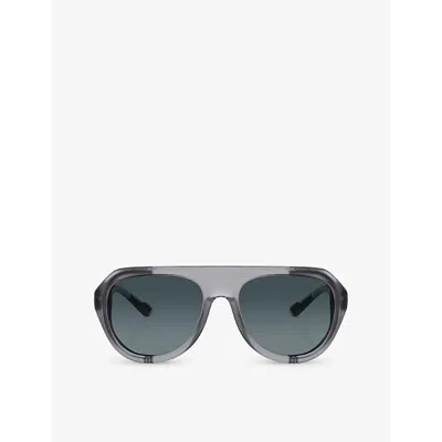 Ferrari Womens  Fh2002qu Pilot-frame Injected Sunglasses In Gray