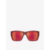 Ferrari Womens Red Fh2003u Square-frame Acetate Sunglasses In Red